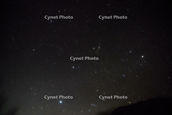 戦場ヶ原に沈む冬の星座としぶんぎ座流星群 [XBK110002906]