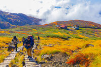 姥ヶ岳の登山道と月山ペアリフト上駅 [YKA110023248]