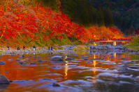 香嵐渓のライトアップ [YKA110023404]