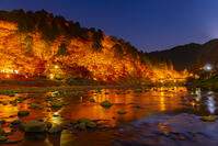 香嵐渓のライトアップ [YKA110023405]