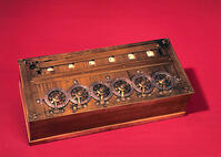 Pascal's calculating machine, 1642. [UIG110170955]