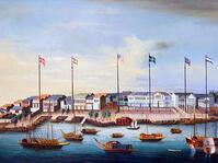 China: 'The Hongs at Canton', c. 1820, unknown artist. [UIG110170974]