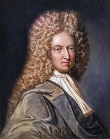 Daniel Defoe 1660 - 1731. Englischer Romanautor und Journalist. Aus dem Buch Gallery of Portraits,1833., Historisch, digital restaurierte Reproduktion von einer Vorlage aus dem 19. Jahrhundert, Record date not stated. [UIG110170990]