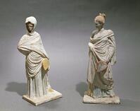 Terracotta female statuettes, from Tanagra, Greece [UIG110171027]