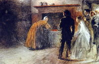 The visit from the madwoman from Charlotte Bront's 'Jane Eyre'. [UIG110171041]
