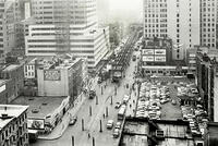 High Angle View of Deconstruction of Elevated Railway Tracks, Third Avenue looking North, New York City, New York, USA, Angelo Rizzuto, Anthony Angel Collection, November 1955 [UIG110171074]