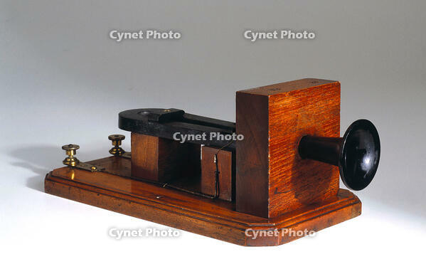 Early telephone by Alexander Graham Bell, 1877. [UIG110170921]