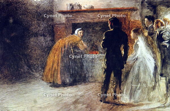 The visit from the madwoman from Charlotte Bront's 'Jane Eyre'. [UIG110171041]