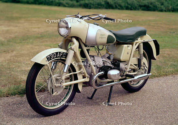 Douglas 'Dragonfly' motorcycle, 1954. [UIG110171076]
