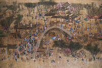 Qiu Ying's version of "Along the River During the Qingming Festival" makes its debut at the Shenzhen Cultural Fair. [IMC111460115]