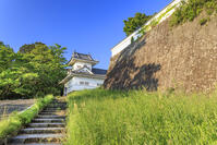 朝日に照らされた仙台城の大手門脇櫓 [NHI110043493]